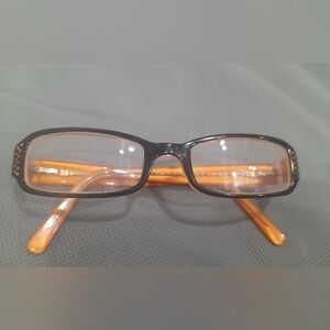 VERSACE GLASSES FRAME eyeware black and orange glasses